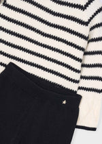 Cargar imagen en el visor de la galería, Conjunto Suéter Rayas Pantalón Negro
