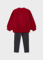 Cargar imagen en el visor de la galería, Conjunto Sudadera Roja Moño Leggings

