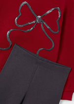 Cargar imagen en el visor de la galería, Conjunto Sudadera Roja Moño Leggings
