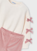 Cargar imagen en el visor de la galería, Conjunto Sudadera Moños Leggings Rosa
