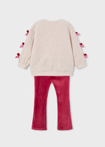 Cargar imagen en el visor de la galería, Conjunto Sudadera Moños Leggings Rojo
