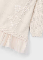 Cargar imagen en el visor de la galería, Vestido Tejido Beige Flores
