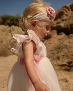 Cargar imagen en el visor de la galería, Vestido Blanco Moño Rosa
