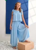 Cargar imagen en el visor de la galería, Conjunto Blusa y Pantalón Plisado Azul
