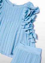 Cargar imagen en el visor de la galería, Conjunto Blusa y Pantalón Plisado Azul
