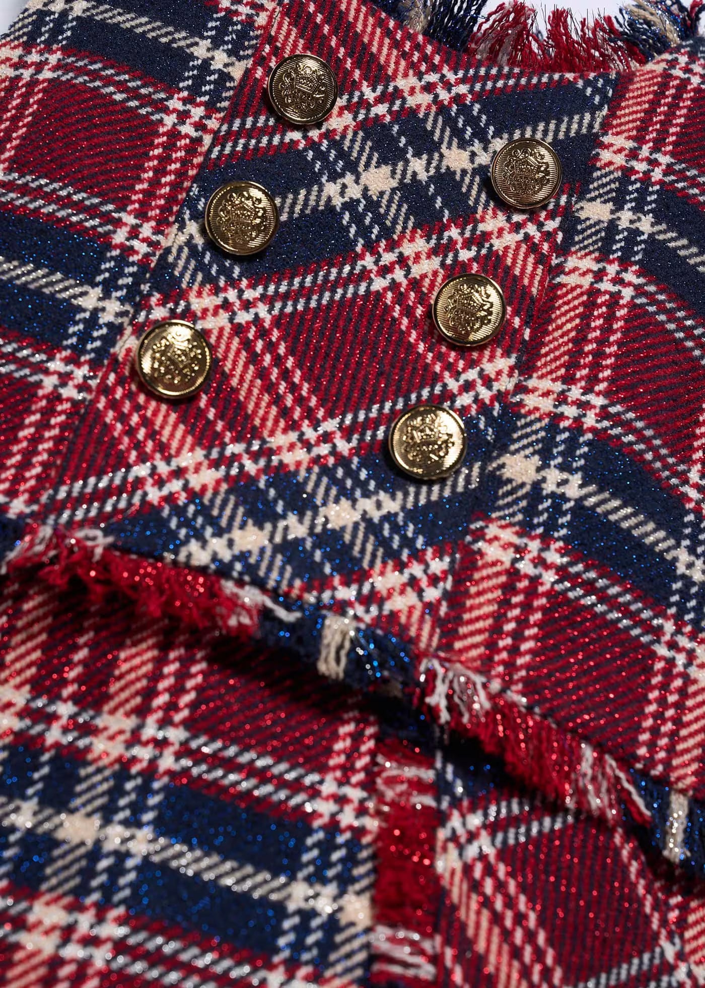 Vestido Cuadros Rojo Marino