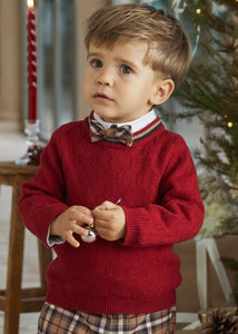 Conjunto Camisa Short Cuadros Suéter Rojo