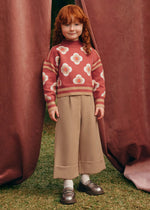 Cargar imagen en el visor de la galería, Conjunto Suéter Flores Pantalón Camel
