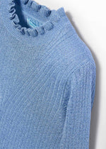 Cargar imagen en el visor de la galería, Conjunto Suéter Azul Falda Tweed
