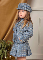 Cargar imagen en el visor de la galería, Conjunto Suéter Azul Falda Tweed
