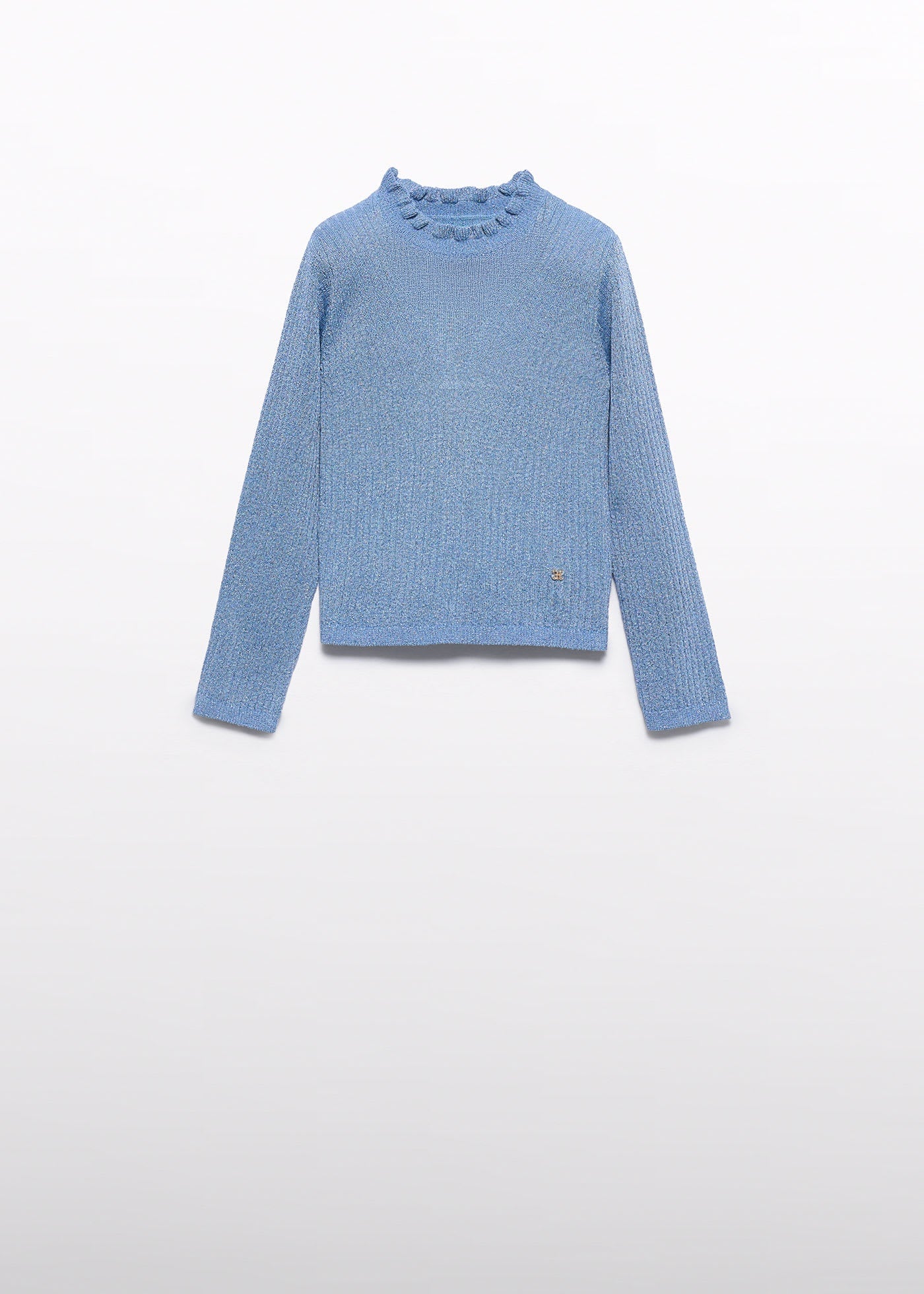 Conjunto Suéter Azul Falda Tweed