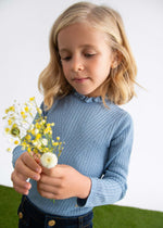 Cargar imagen en el visor de la galería, Conjunto Suéter Azul Falda Tweed
