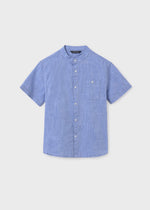 Cargar imagen en el visor de la galería, Camisa Azul Cuello Mao
