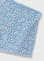 Cargar imagen en el visor de la galería, Conjunto Blusa y Falda Encaje Azul
