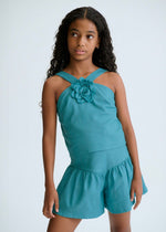 Cargar imagen en el visor de la galería, Conjunto Blusa Flor y Short Jade
