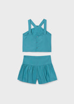 Cargar imagen en el visor de la galería, Conjunto Blusa Flor y Short Jade

