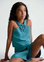Cargar imagen en el visor de la galería, Conjunto Blusa Flor y Short Jade

