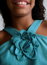 Cargar imagen en el visor de la galería, Conjunto Blusa Flor y Short Jade
