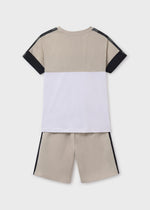 Cargar imagen en el visor de la galería, Conjunto Camiseta y Short Beige Negro
