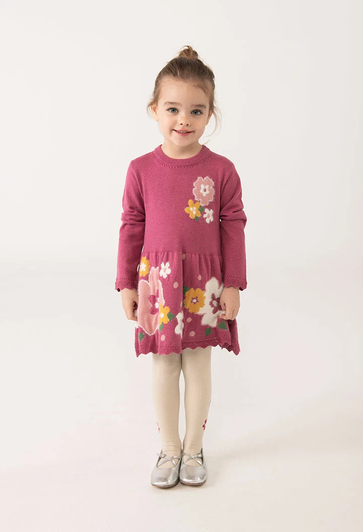 Vestido Tejido Rosa Flores