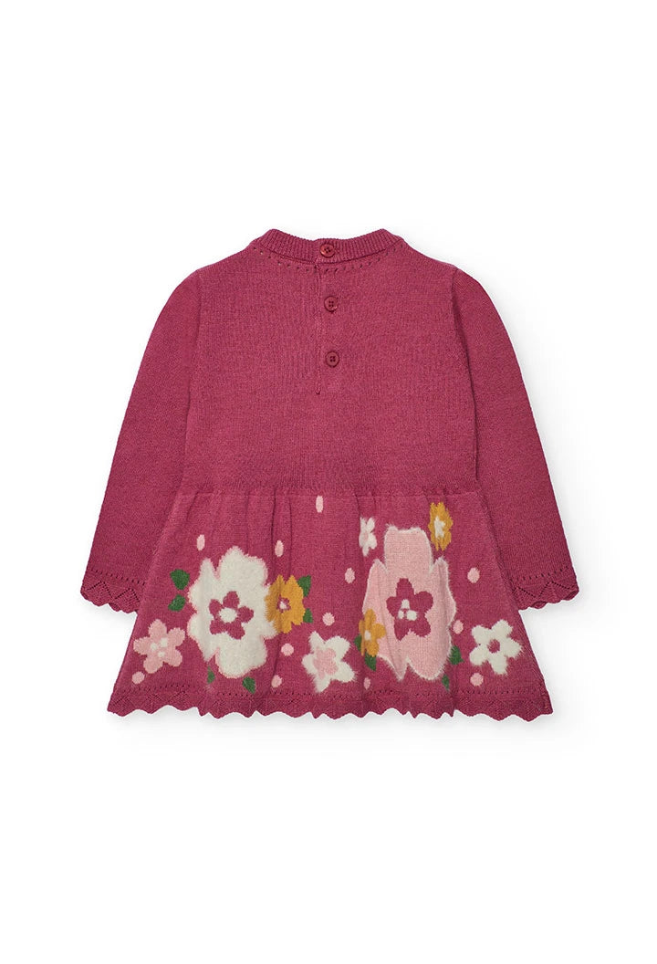 Vestido Tejido Rosa Flores