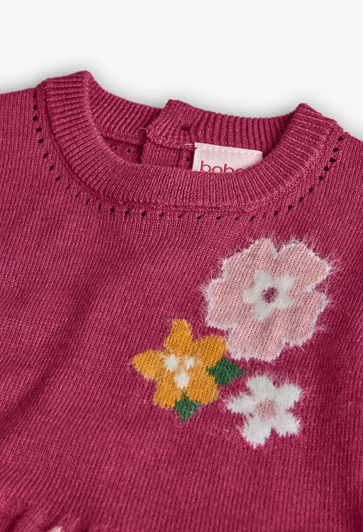 Vestido Tejido Rosa Flores