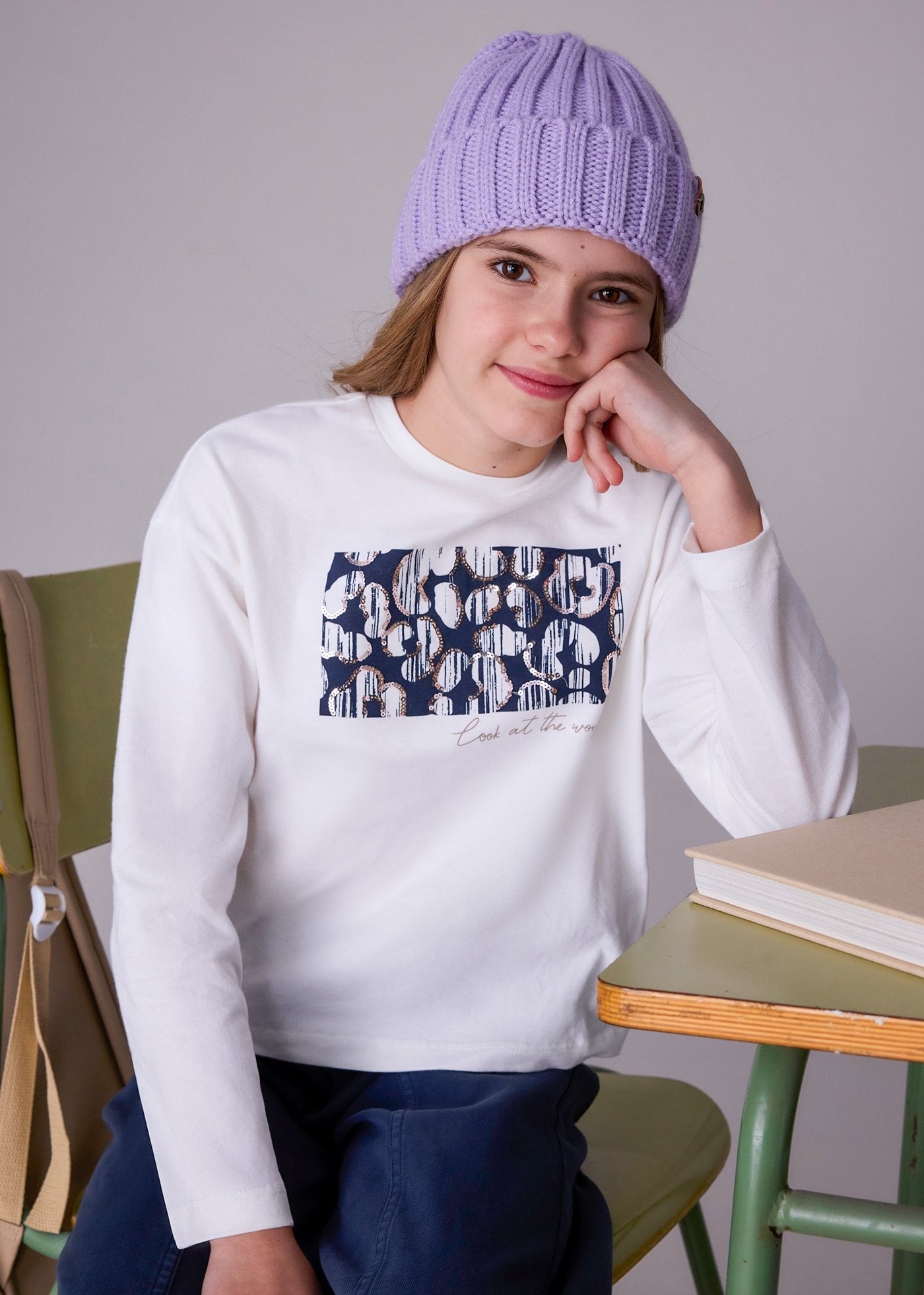 Camiseta Estampado Lentejuela