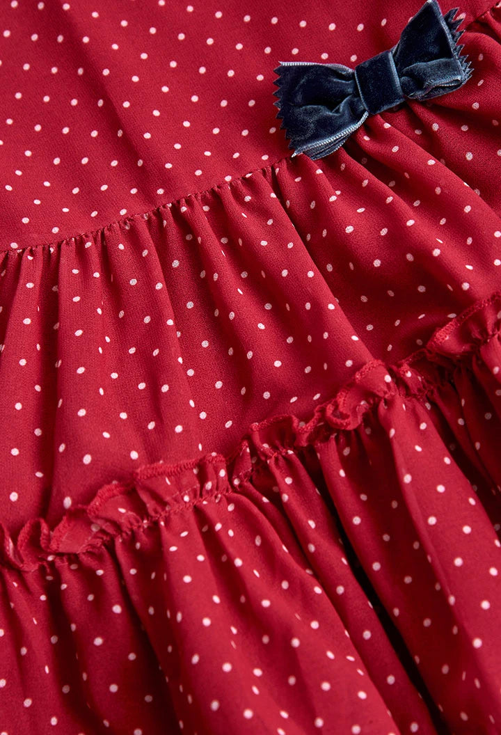 Vestido Rojo Gasa Moño