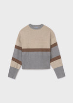 Cargar imagen en el visor de la galería, Conjunto Suéter Rayas Pantalón Camel
