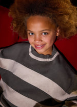 Cargar imagen en el visor de la galería, Conjunto Suéter Rayas Falda Verde
