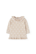 Cargar imagen en el visor de la galería, Vestido Tejido Beige Lunares
