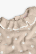 Cargar imagen en el visor de la galería, Vestido Tejido Beige Lunares
