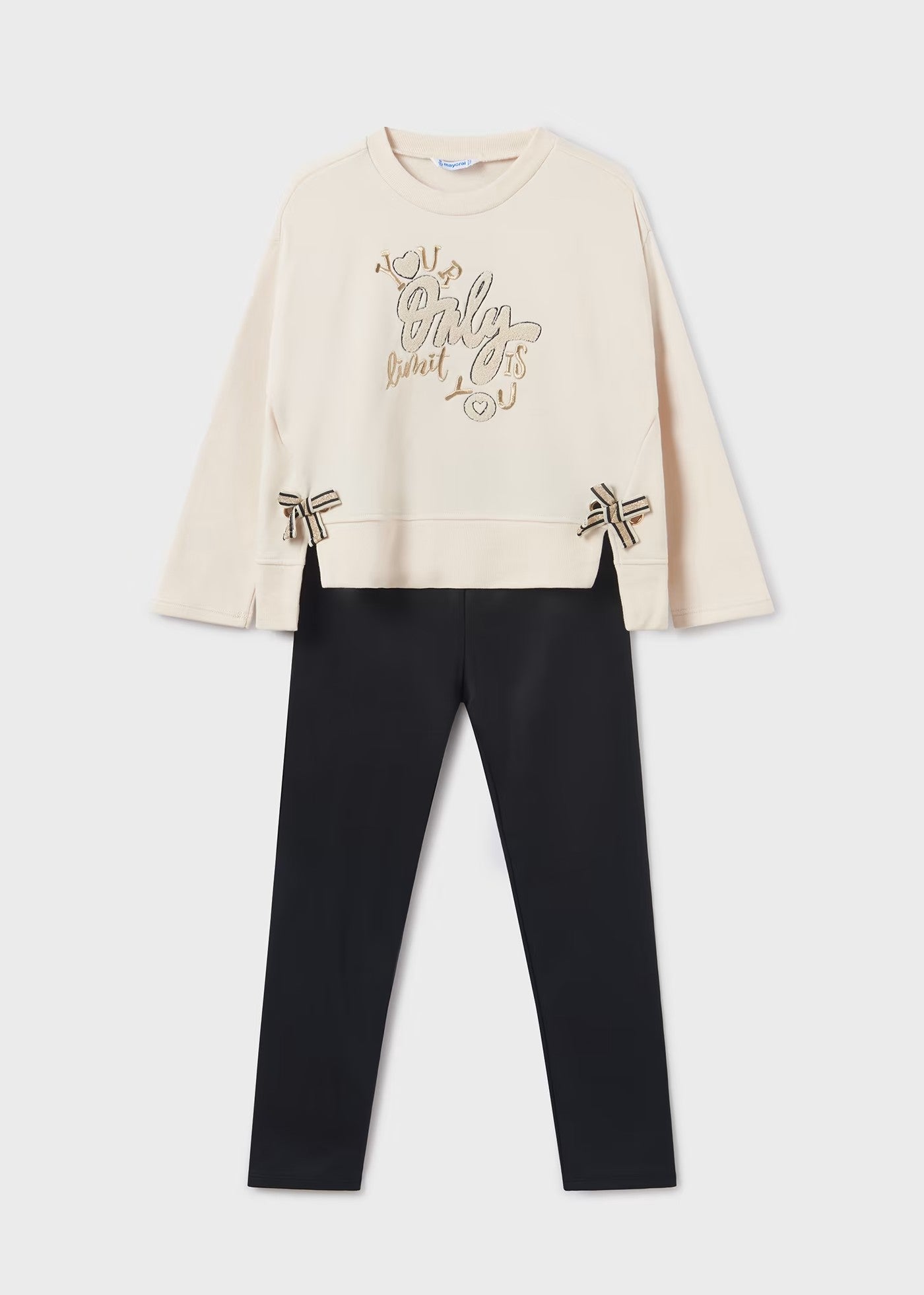 Conjunto Sudadera Beige Leggings