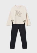 Cargar imagen en el visor de la galería, Conjunto Sudadera Beige Leggings
