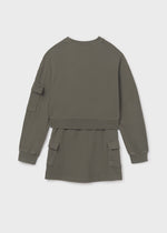 Cargar imagen en el visor de la galería, Conjunto Sudadera Falda Verde
