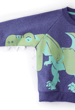 Cargar imagen en el visor de la galería, Sudadera Azul Dinosaurio
