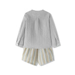 Cargar imagen en el visor de la galería, Conjunto Camisa Gris Short Rayas
