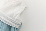 Cargar imagen en el visor de la galería, Vestido Azul y Blanco Plumeti
