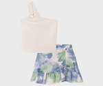 Cargar imagen en el visor de la galería, Conjunto Blusa Crudo Falda Menta
