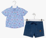 Cargar imagen en el visor de la galería, Conjunto Camisa Peces Short Mezclilla
