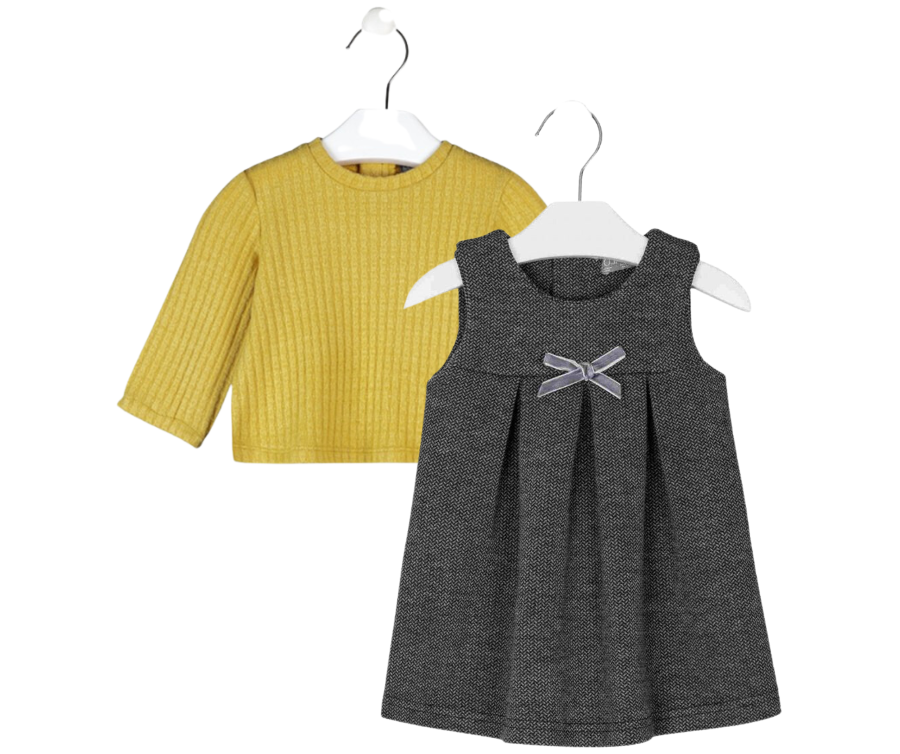 Vestido Gris Blusa Amarilla