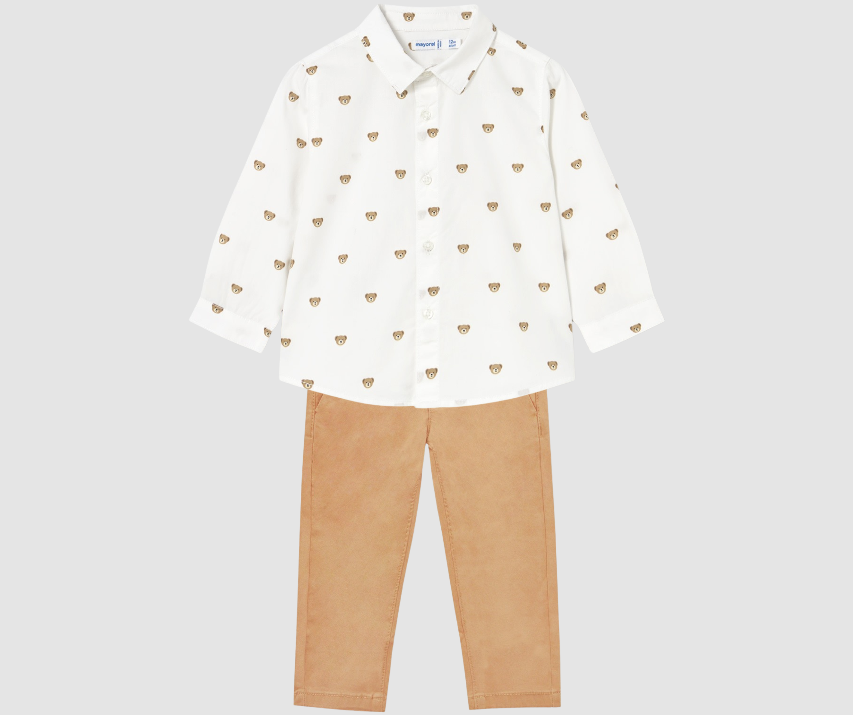 Conjunto Camisa Ositos Pantalón Camel