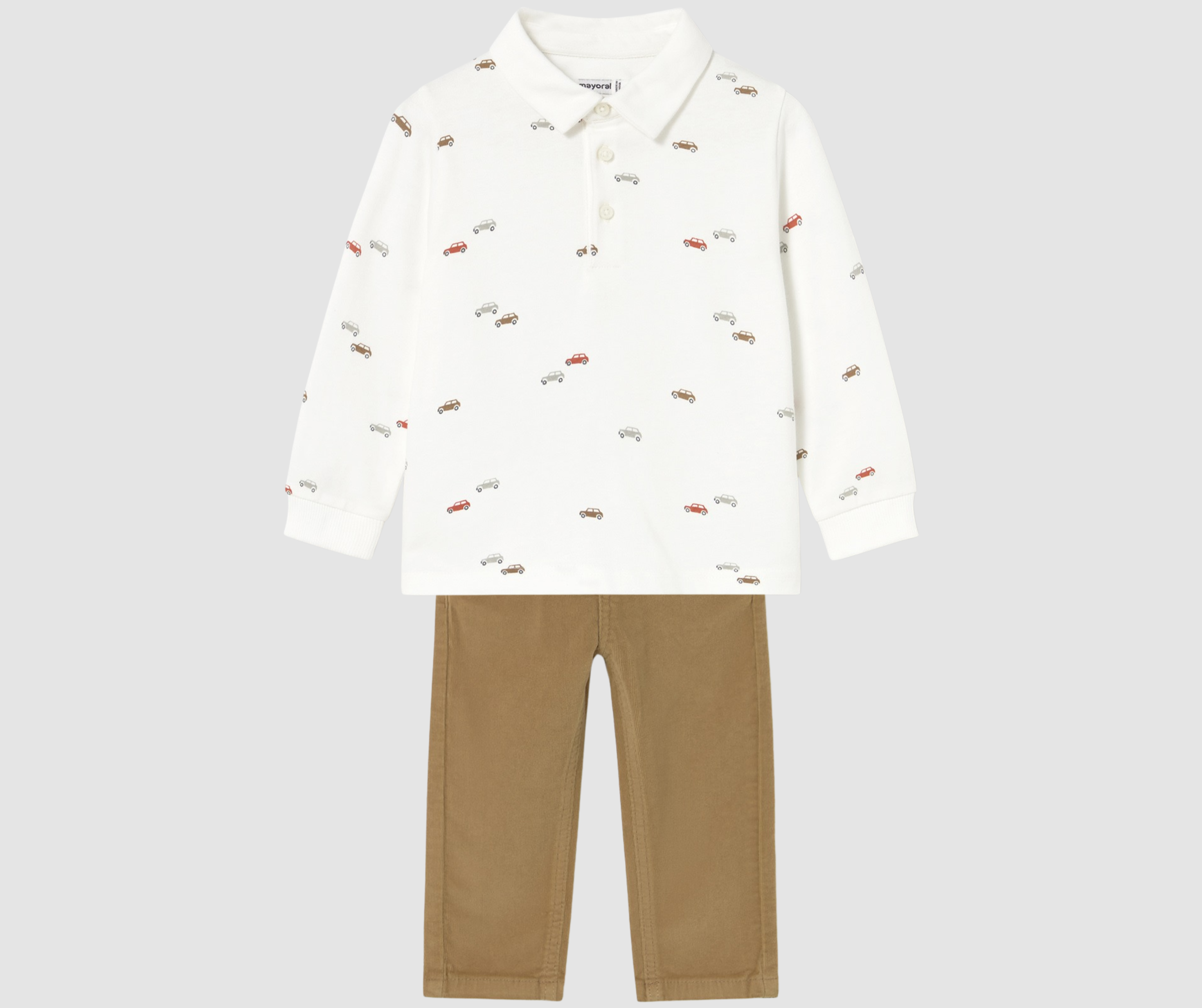 Conjunto Polo Carritos Pantalón Café