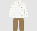 Cargar imagen en el visor de la galería, Conjunto Polo Carritos Pantalón Café
