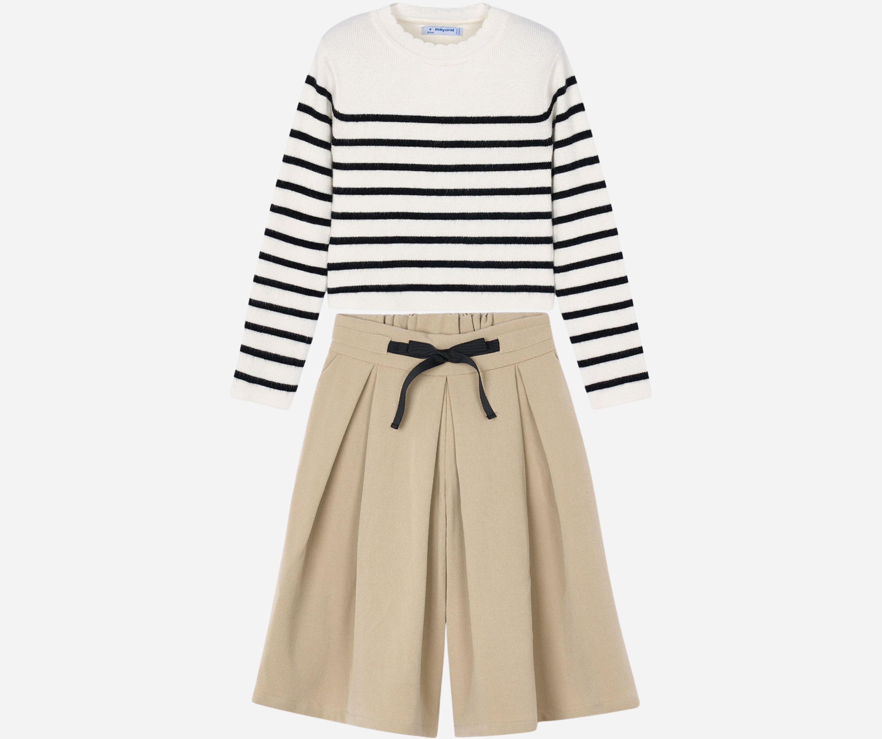 Conjunto Suéter Rayas Pantalón Ancho