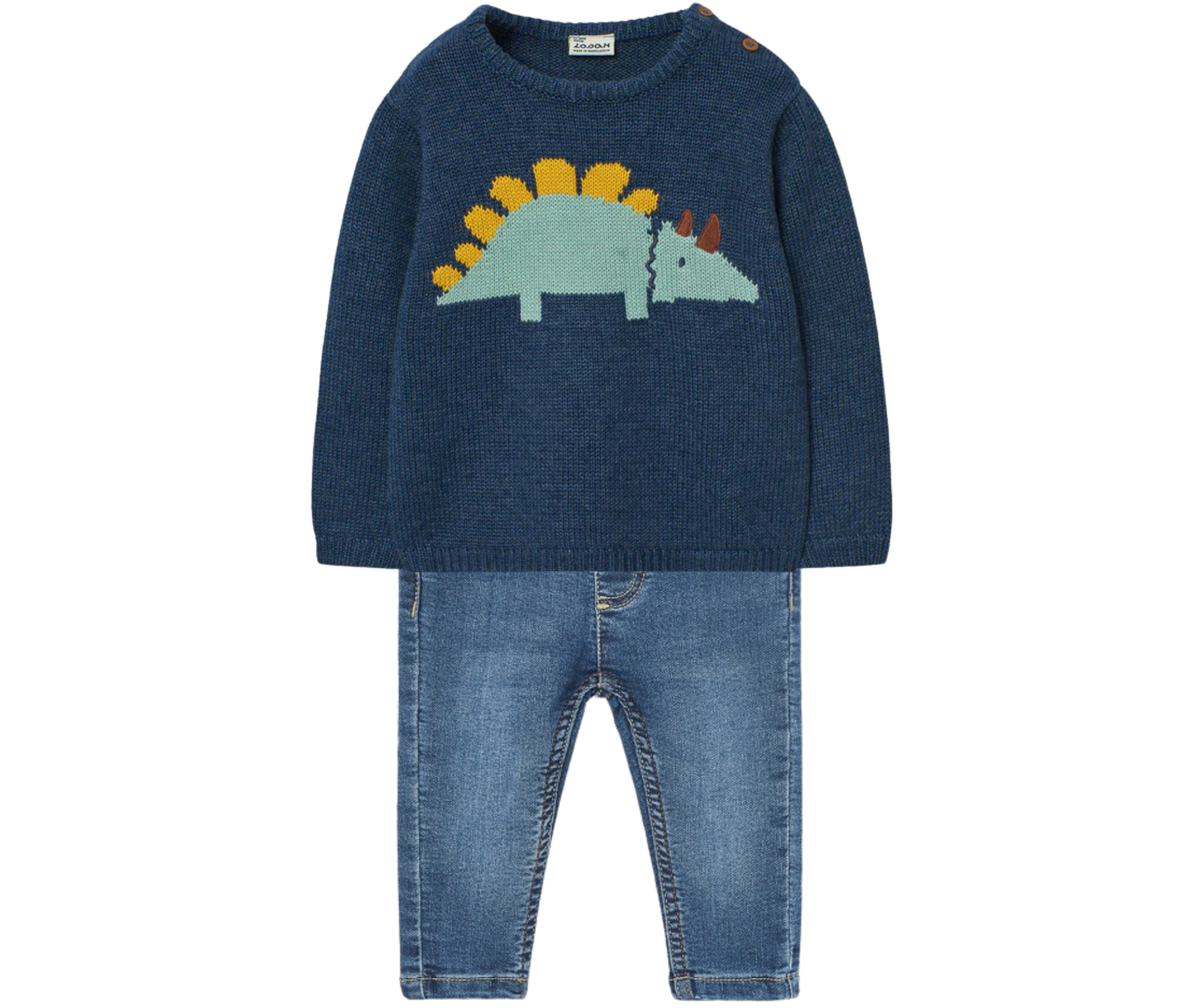 Conjunto Suéter Dinosaurio Pantalón Mezclilla