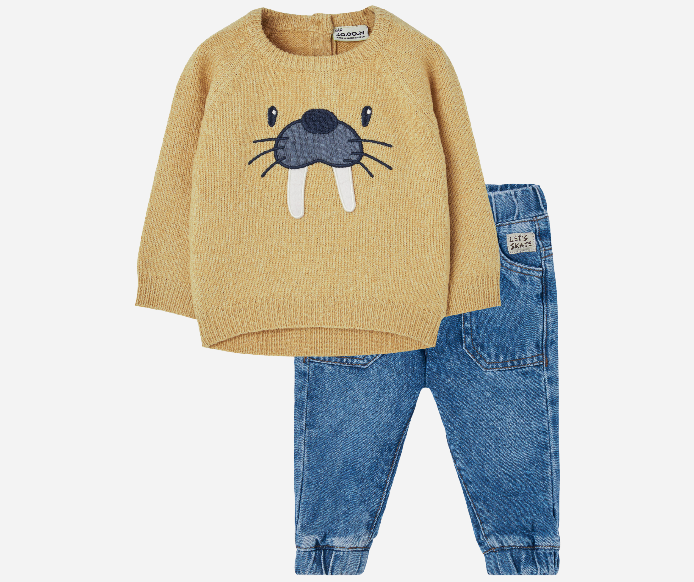 Conjunto Mostaza Morsa Pantalón Mezclilla