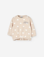 Cargar imagen en el visor de la galería, Conjunto Sudadera Pantalón Beige Corazones
