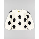 Cargar imagen en el visor de la galería, Suéter Blanco Flores Negras
