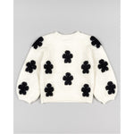 Cargar imagen en el visor de la galería, Suéter Blanco Flores Negras
